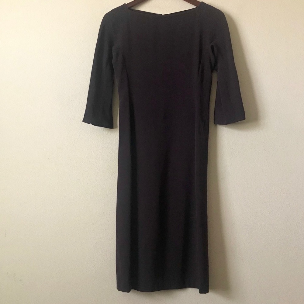 TAHARI 3/4 Length Sleeved Brown Dress